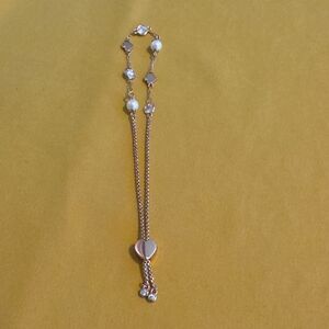 NWOT Kate Spade Rose Gold-Tone Heart Slider Bracelet w/ Pearl & Crystal Accents